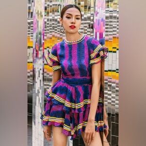 CeliaB Singapore Elektra Cha-Cha Printed Mini Dress Sz XS.